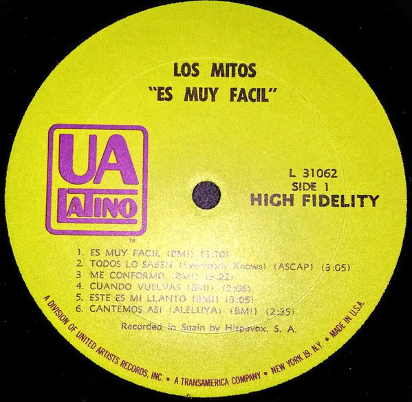 Los Mitos : Es Muy Fácil (LP)