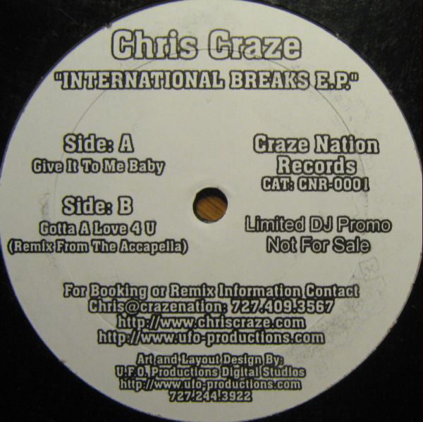 Chris Craze : International Breaks E.P. (12", EP, Promo)