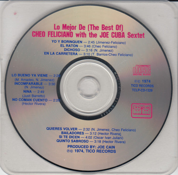 Cheo Feliciano With Joe Cuba Sextet : The Best Of Lo Mejor De Cheo Feliciano With The Joe Cuba Sextet (CD, Comp)