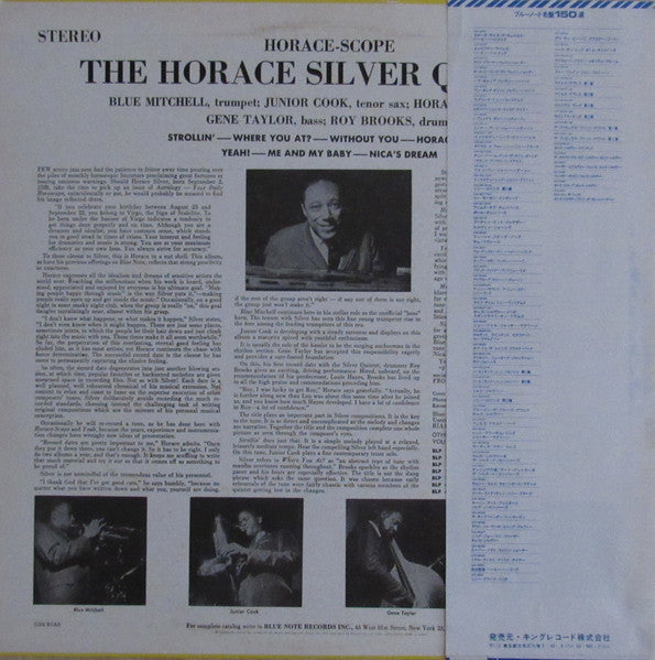 The Horace Silver Quintet : Horace-Scope (LP, Promo)