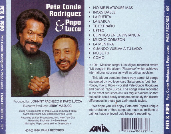 Pete Rodriguez & Papo Lucca : Pete & Papo (CD, Album, RE)