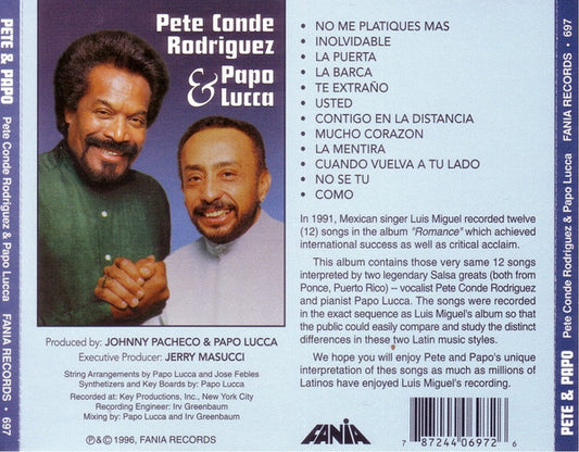 Pete Rodriguez & Papo Lucca : Pete & Papo (CD, Album, RE)