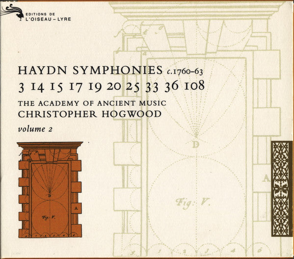 Joseph Haydn - The Academy Of Ancient Music, Christopher Hogwood : Symphonies C. 1760–63 / 3 14 15 17 19 20 25 33 36 108 / Volume 2 (3xCD, Album + Box, Sli)