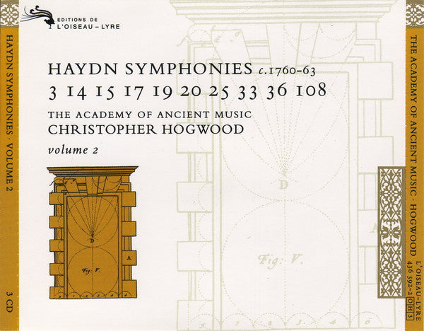 Joseph Haydn - The Academy Of Ancient Music, Christopher Hogwood : Symphonies C. 1760–63 / 3 14 15 17 19 20 25 33 36 108 / Volume 2 (3xCD, Album + Box, Sli)