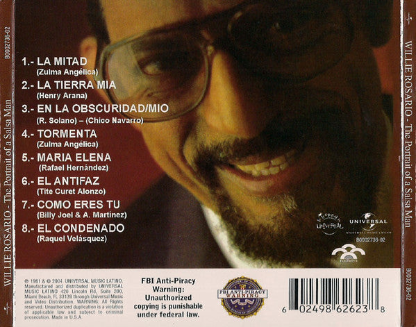 Willie Rosario : The Portrait Of A Salsa Man (CD, Album, RE, Dig)