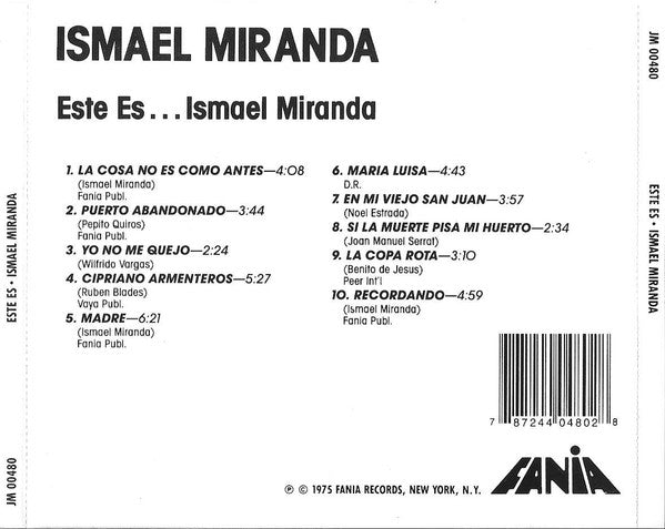 Ismael Miranda : Este Es Ismael Miranda (CD, Album, RE)
