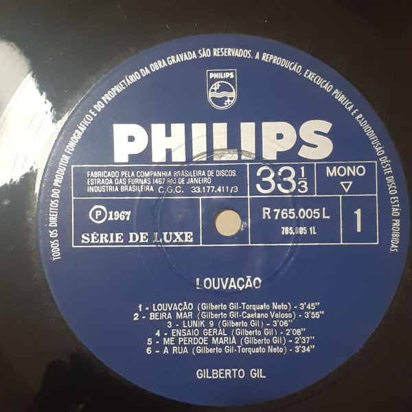 Gilberto Gil : Louvação (LP, Album, Mono)