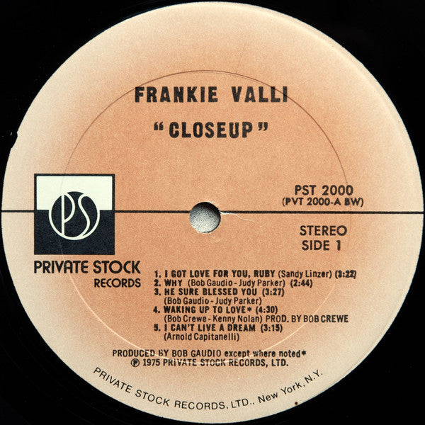 Frankie Valli : Closeup (LP, Album, Bes)