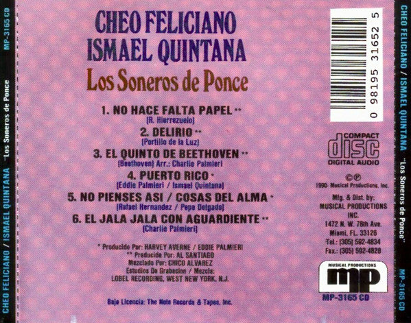 Cheo Feliciano, Ismael Quintana : Los Soneros De Ponce (CD, Album, RE)