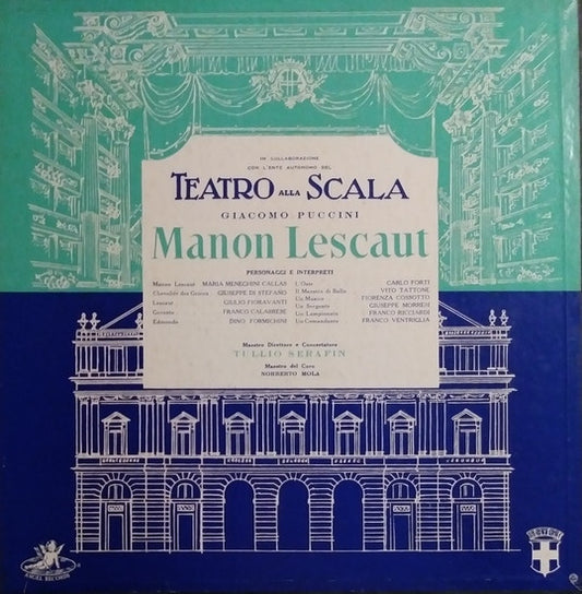 Giacomo Puccini, Maria Callas, Tullio Serafin : Manon Lescaut (3xLP, Album, Mono + Box)