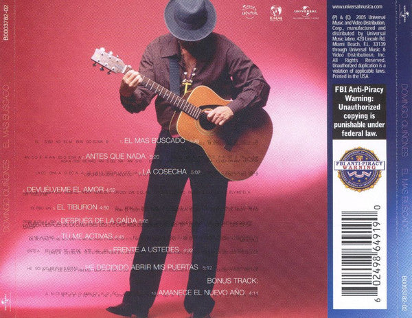 Domingo Quiñones : El Más Buscado (CD, Album)