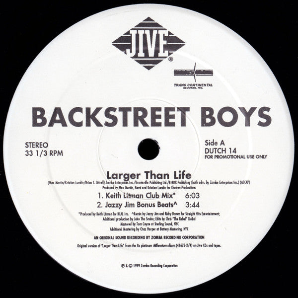 Backstreet Boys : Larger Than Life (2x12", Promo)