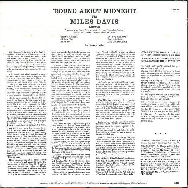 Miles Davis : 'Round About Midnight (LP, Album, Mono, RE)