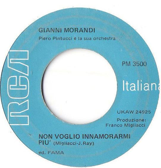 Gianni Morandi : Belinda / Non Voglio Innamorarmi Più (7", Mono)