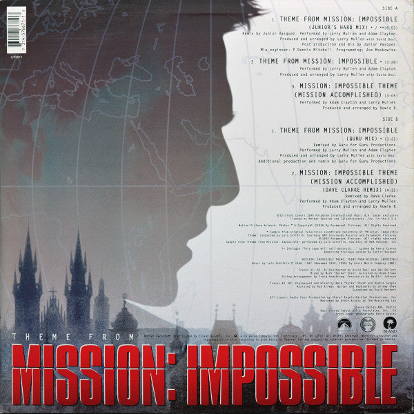 Adam Clayton & Larry Mullen : Theme From Mission: Impossible (12")