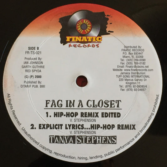 Capleton Featuring Akira / Tanya Stephens - Badman Knowledge (Hip-Hop Remix) / Fag In A Closet vinyl record, 12" (Very Good Plus (VG+)) | Lulo Records