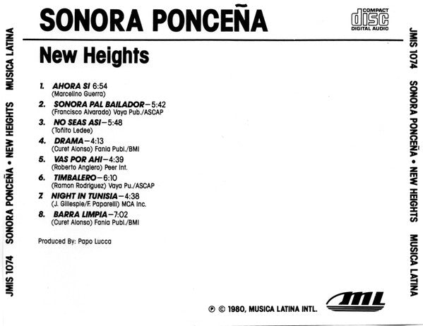 La Sonora Ponceña : New Heights (CD, Album, RE)