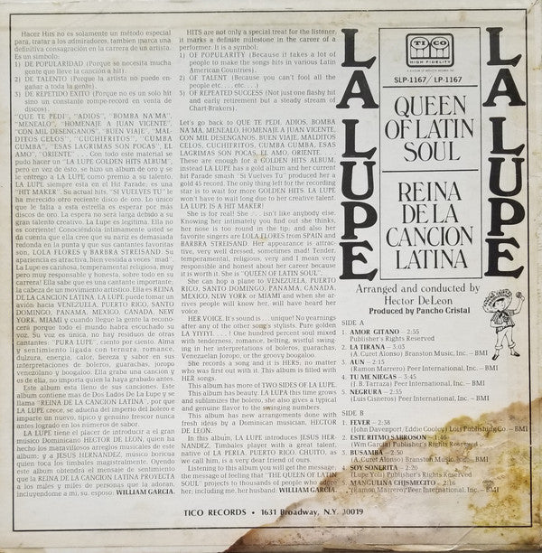 La Lupe : Queen Of Latin Soul / Reina De La Cancion Latina (LP, Album, Mono)