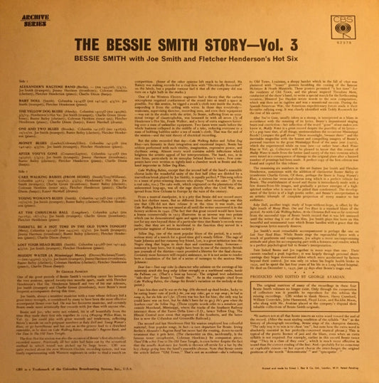 Bessie Smith with Joe Smith (3) & Fletcher Henderson's Hot Six* : The Bessie Smith Story - Vol.3 (LP, Comp, Mono)