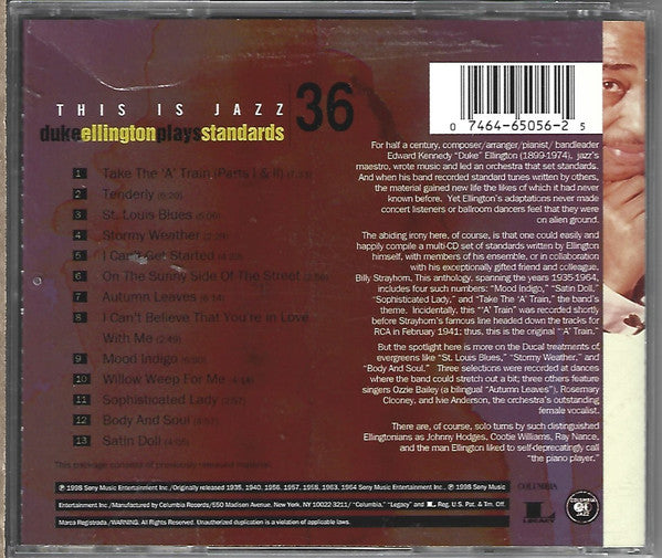 Duke Ellington : Duke Ellington Plays Standards (CD, Comp)