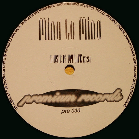 Mind To Mind : Music Is My Life (12")