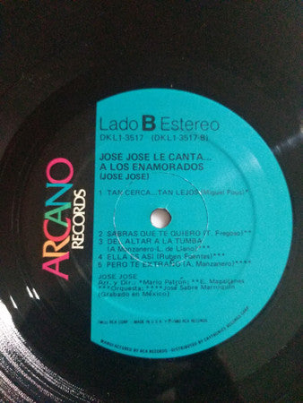 José José : Le Canta... A Los Enamorados (LP, Comp)