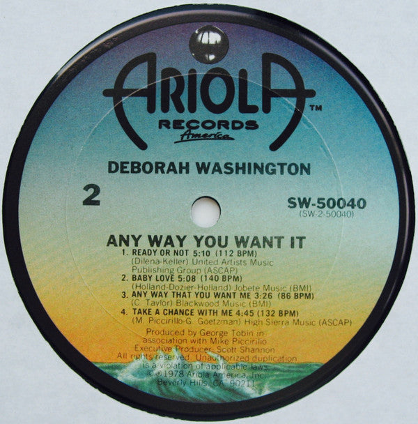 Deborah Washington : Any Way You Want It (LP, Album, P/Mixed)