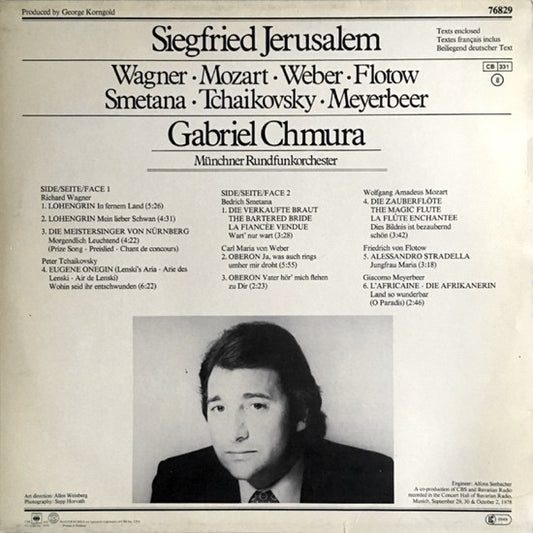 Siegfried Jerusalem, Münchner Rundfunkorchester, Gabriel Chmura - Recital: Wagner - Tchaikovsky - Smetana - Meyerbeer - Mozart - Flotow - Weber vinyl record, LP (Near Mint (NM or M-)) | Lulo Records