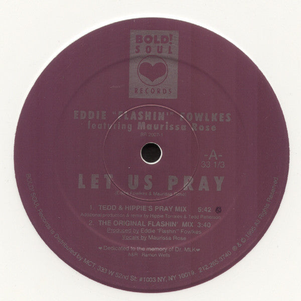 Eddie Fowlkes Featuring Maurissa Rose : Let Us Pray (12", Ltd, Whi)