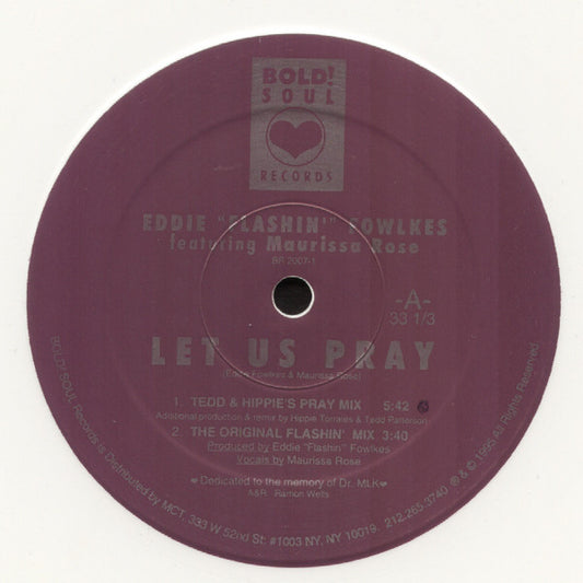 Eddie Fowlkes Featuring Maurissa Rose : Let Us Pray (12", Ltd, Whi)