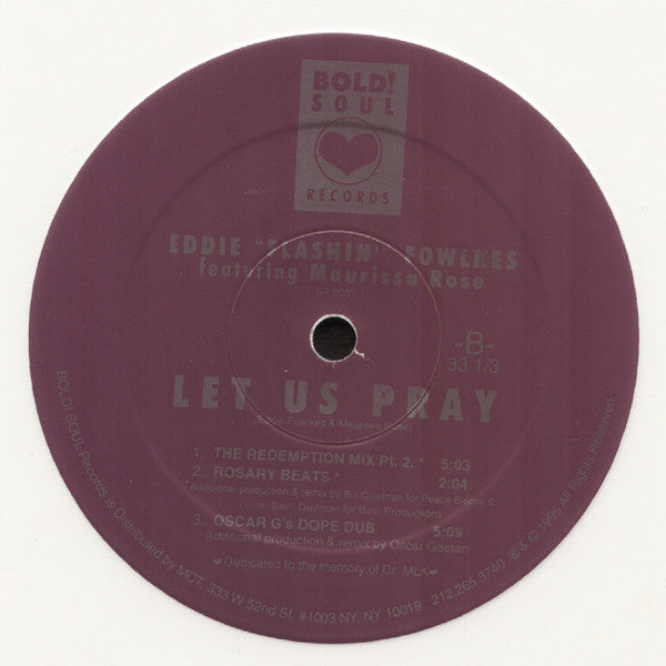 Eddie Fowlkes Featuring Maurissa Rose : Let Us Pray (12", Ltd, Whi)