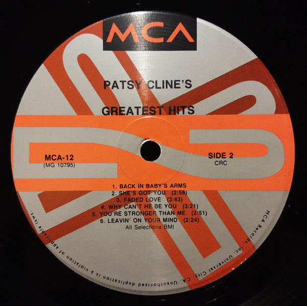 Patsy Cline : 12 Greatest Hits (LP, Comp, Club, RE, CRC)