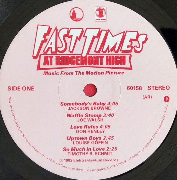 Various : Fast Times At Ridgemont High • Music From The Motion Picture (2xLP, Album, Comp, AR )