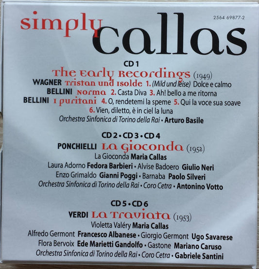 Maria Callas - Simply Callas vinyl record, 6xCD (Near Mint (NM or M-)) | Lulo Records
