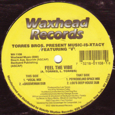 The Torres Bros. Present Music-Is-Xtacy Featuring Veronica Fuata : Feel The Vibe (12")