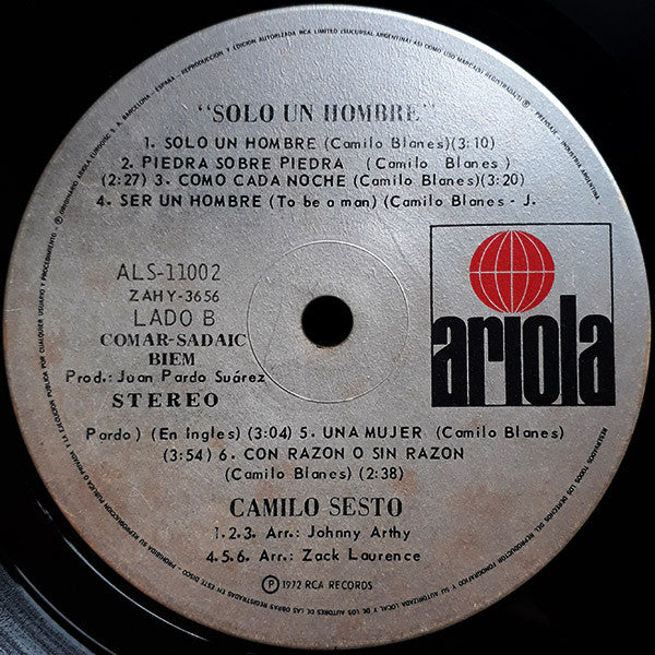 Camilo Sesto : Sólo Un Hombre (LP, Album)