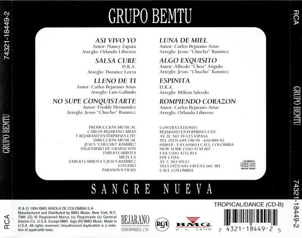 Grupo Bemtu : Sangre Nueva (CD, Album)