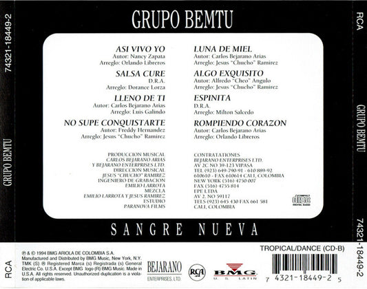 Grupo Bemtu : Sangre Nueva (CD, Album)