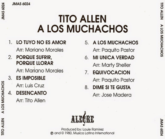 Tito Allen - A Los Muchachos vinyl record, CD (Near Mint (NM or M-)) | Lulo Records