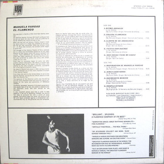 Manuela Vargas : El Flamenco (LP, Album, Mono)