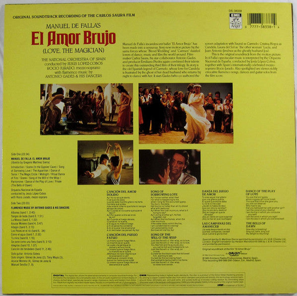 Manuel De Falla, National Symphonic Orchestra Of Spain  Conducted By Jesús López-Cobos ,  Rocio Jurado, Ballet De Antonio Gades : El Amor Brujo (Love, The Magician) (LP, Album)