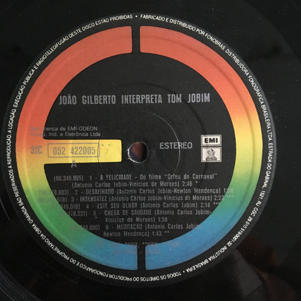 João Gilberto : João Gilberto Interpreta Tom Jobim (LP, Comp, RE)