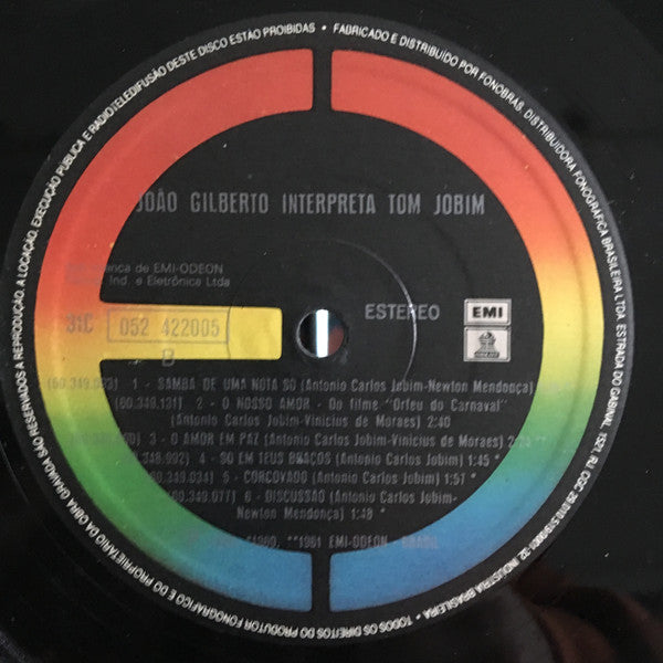 João Gilberto : João Gilberto Interpreta Tom Jobim (LP, Comp, RE)