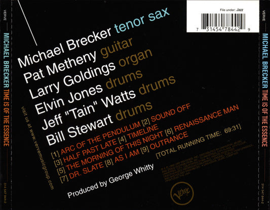 Michael Brecker - Time Is Of The Essence vinyl record, CD (Near Mint (NM or M-)) | Lulo Records