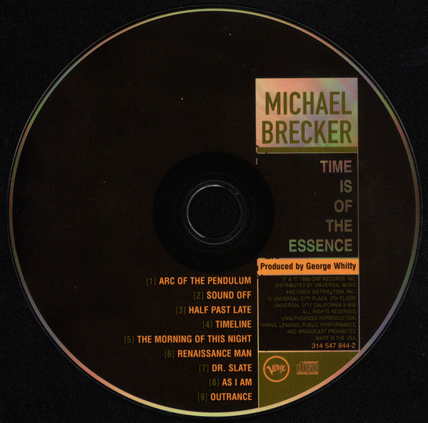 Michael Brecker : Time Is Of The Essence (CD, Album)