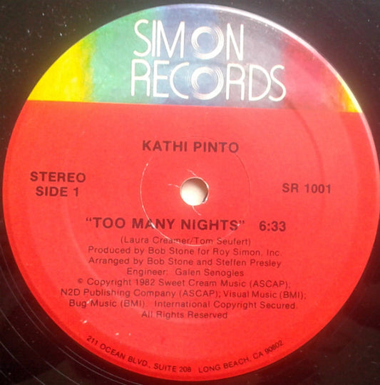 Kathi Pinto : Too Many Nights (12")