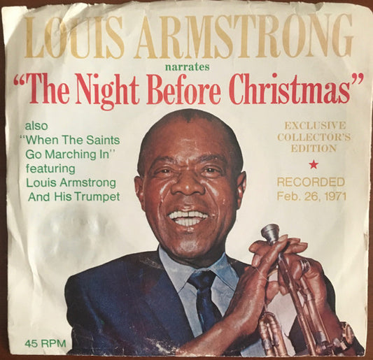 Louis Armstrong : The Night Before Christmas (7", Jac)