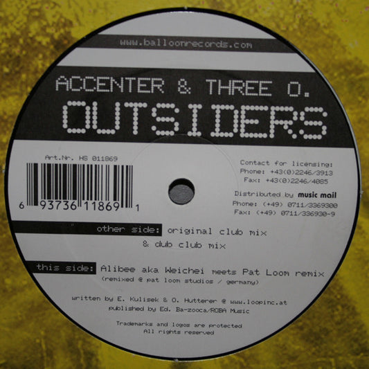 Accenter & Three O : Outsiders (12")