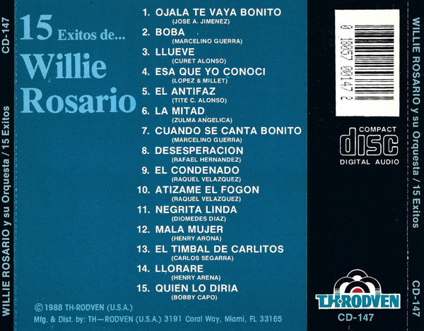 Willie Rosario : 15 Exitos De Willie Rosario (CD, Comp)