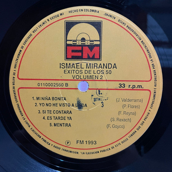 Ismael Miranda : Exitos De Los 50 Vol. 2 (LP, Album, RE)